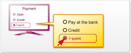 When the user purchase, select 'i-point' by the method of payment